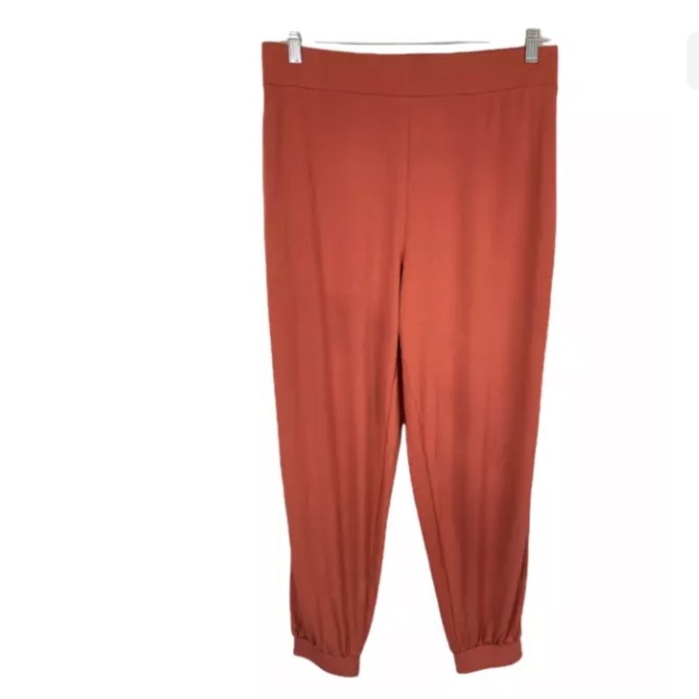 Lisa Rinna Collection NEW Jogger Regular Knit Ankle Pant Marsala X-Large